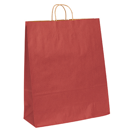 16 x 6 x 19 <span class='fraction'>1/4</span>" Red Tinted Shopping Bags